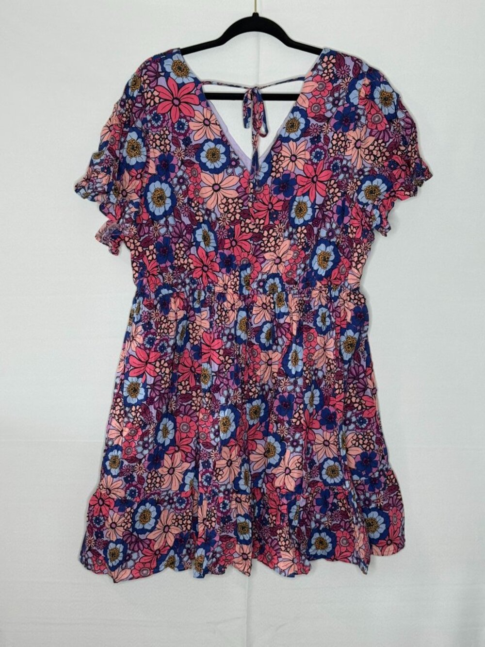 Terra & Sky Pink/Blue Floral Summer Dress - Picture 3 of 4